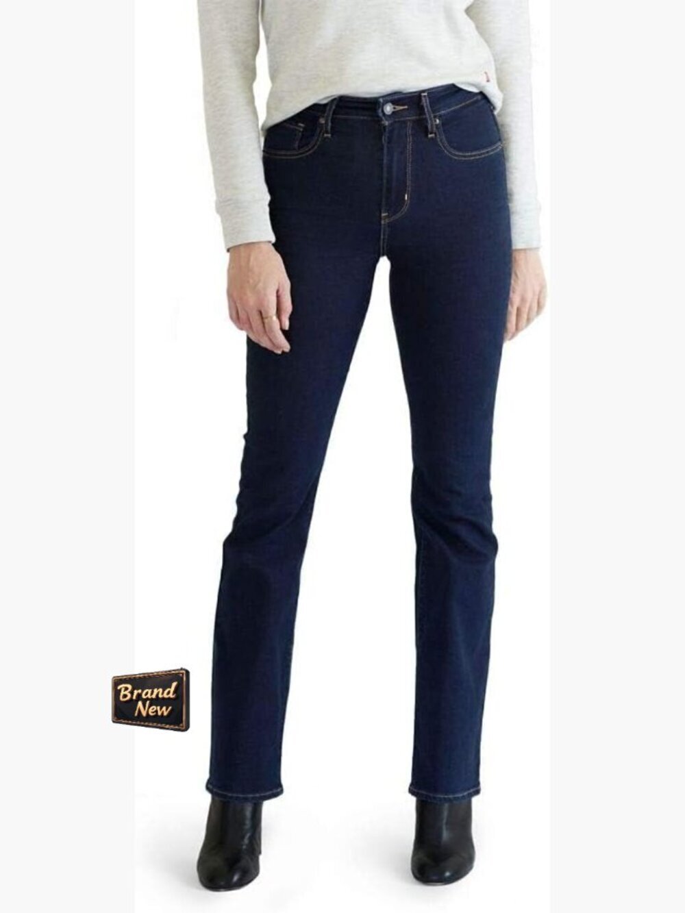 High Rise Bootcut Jeans - Slim Through Hip & Thigh